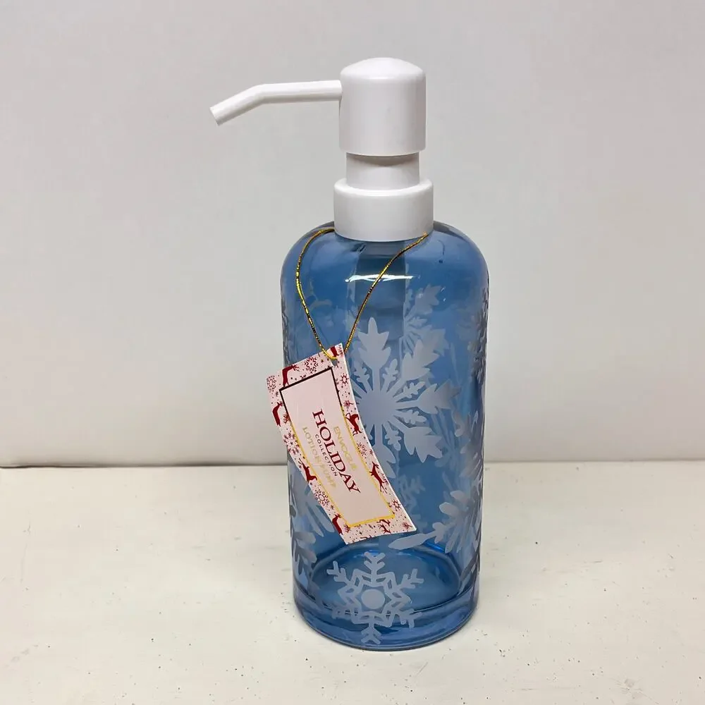Snowflake Soap and Lotion Dispenser Glass 16oz.